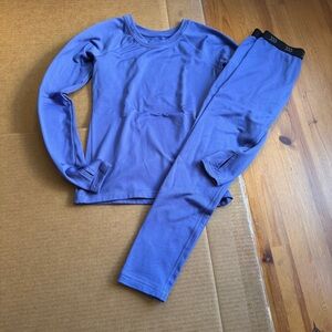 All in motion purple winter long underwear set size 7/8